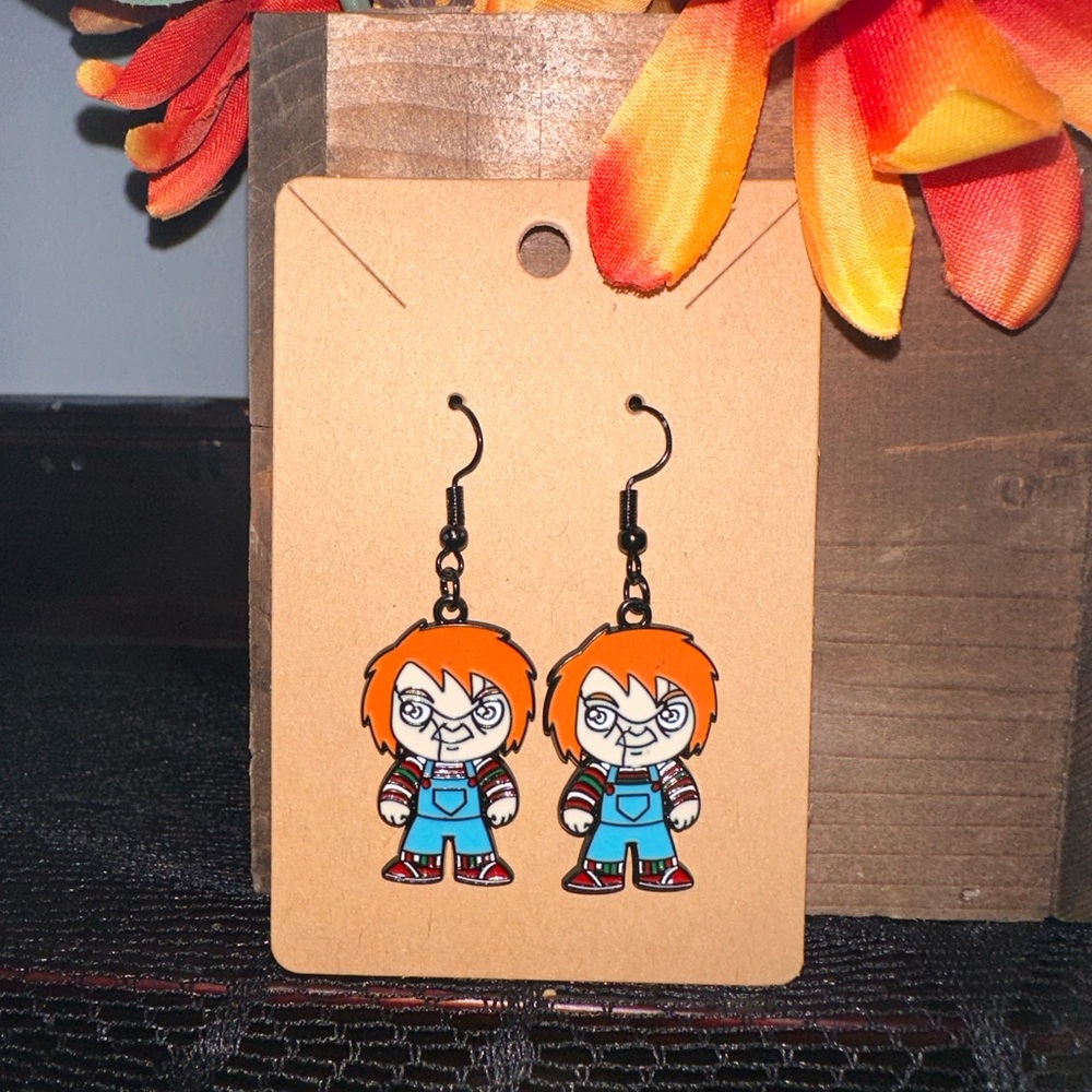 Halloween Horor Movie Chucky Pierced Earrings! Brand New!